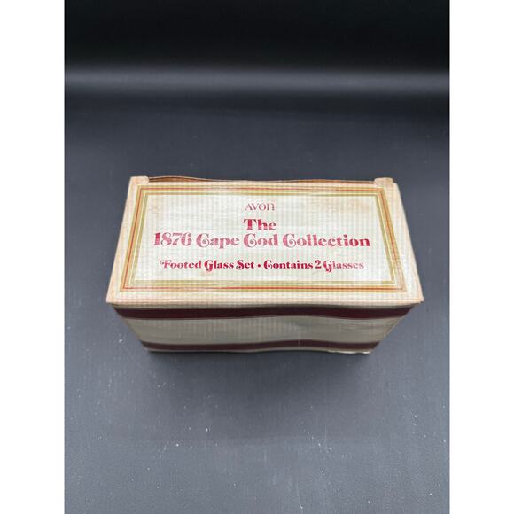 Vintage Avon 1876 Cape Cod Ruby Red Footed Glasses-Set of 2,New in Box - Picture 6 of 8